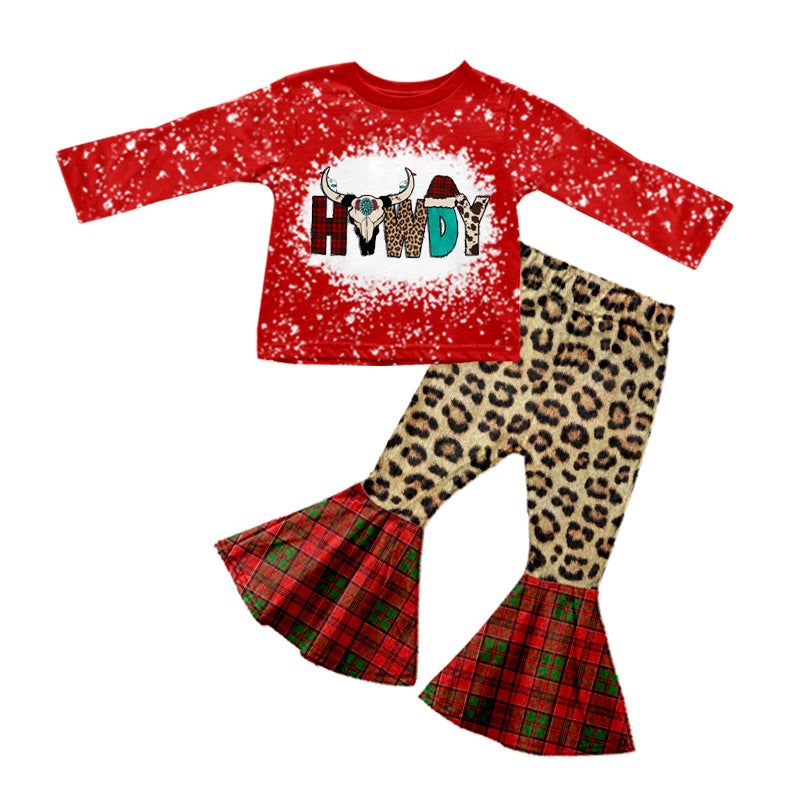 preorder GLP0784 western Christmas cow long sleeve pants girl outfit 20230830