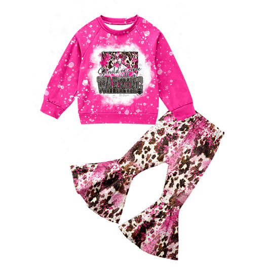 preorder GLP0796 western warning hoodie long sleeve jogging pants girl outfit 20230902