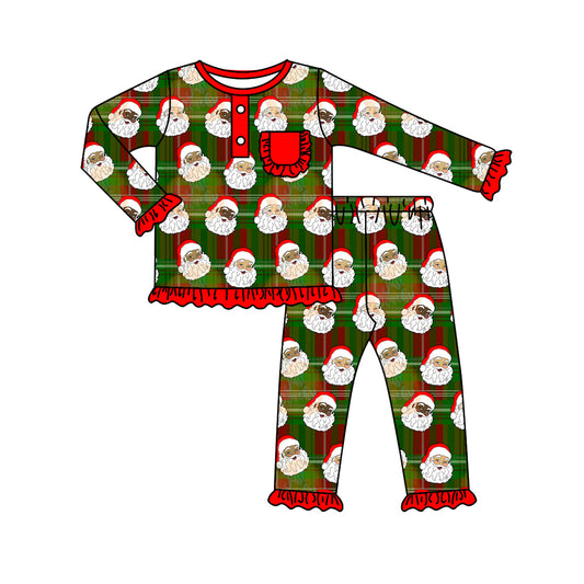 GLP0811 preorder christmas santa long sleeve girl pajamas outfit 20230906