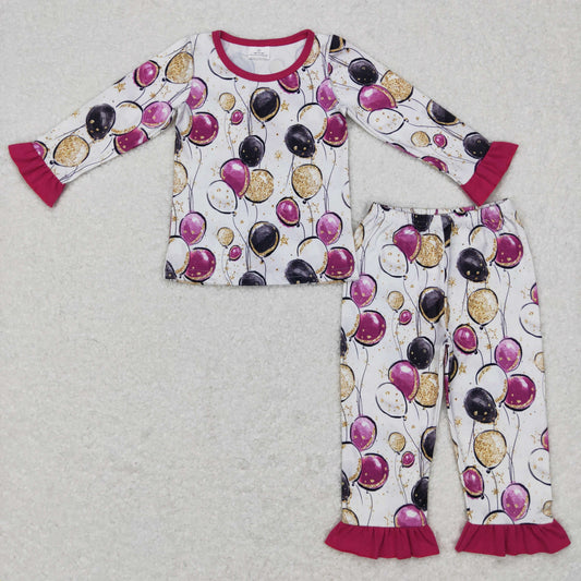 GLP0819 western Happy new year long sleeve buloon girl outfit pajamas RTS 20231030