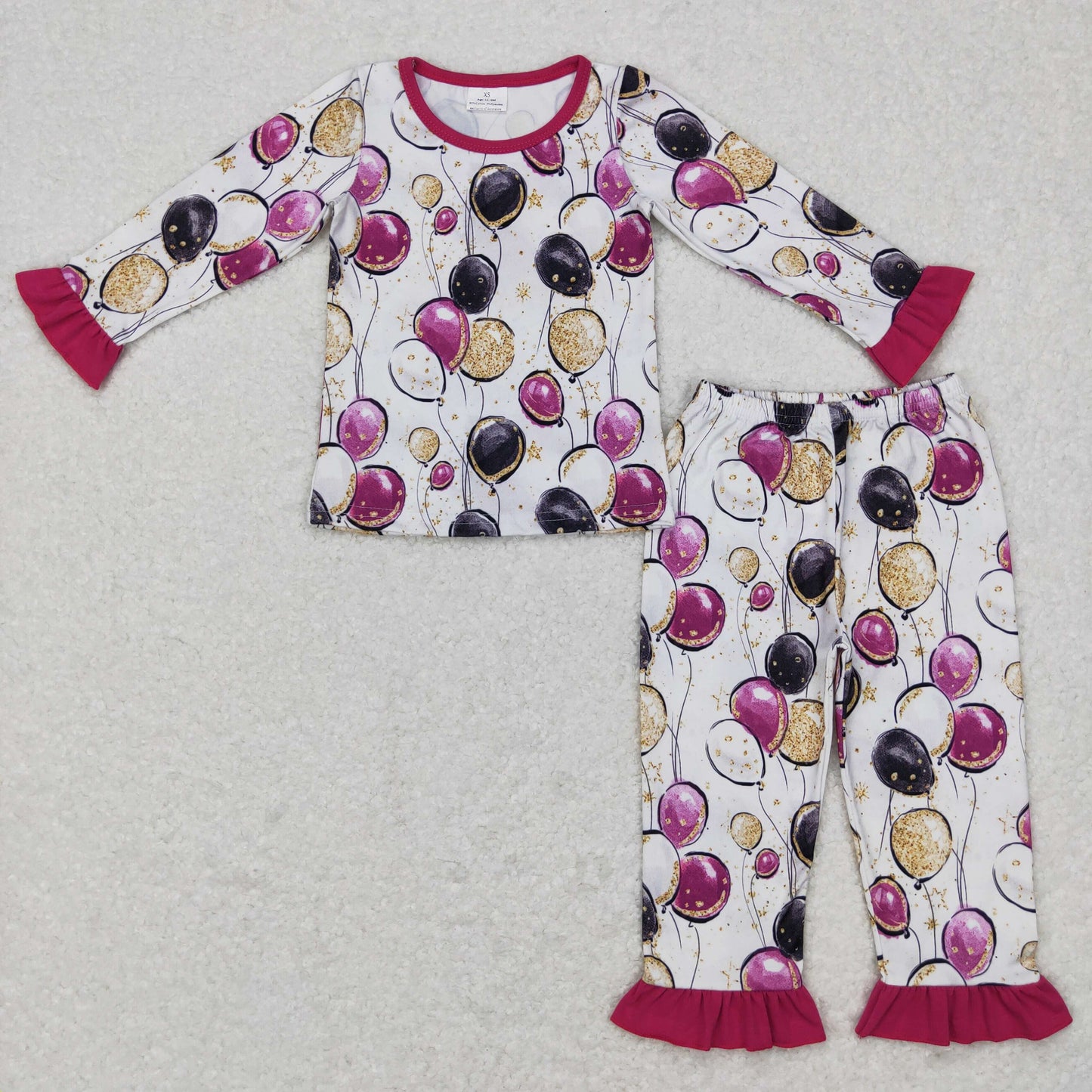 GLP0819 western Happy new year long sleeve buloon girl outfit pajamas RTS 20231030