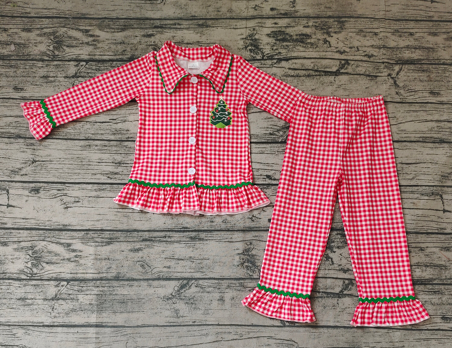 GLP0854 Christmas tree long sleeve girl pajamas outfit 20231025 RTS