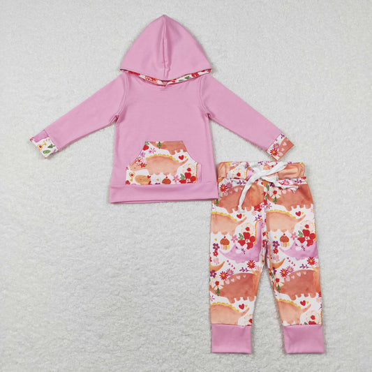 GLP0865 RTS  dinousaur hoodie pockets long sleeve girl outfit 20231204