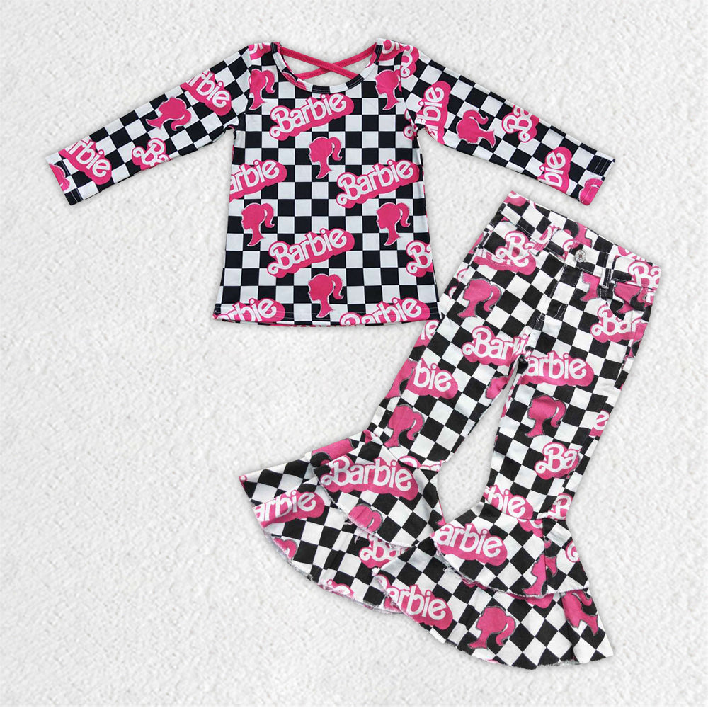 GLP0880 long sleeve girl outfit RTS 20230920 RTS checkerboard barbie