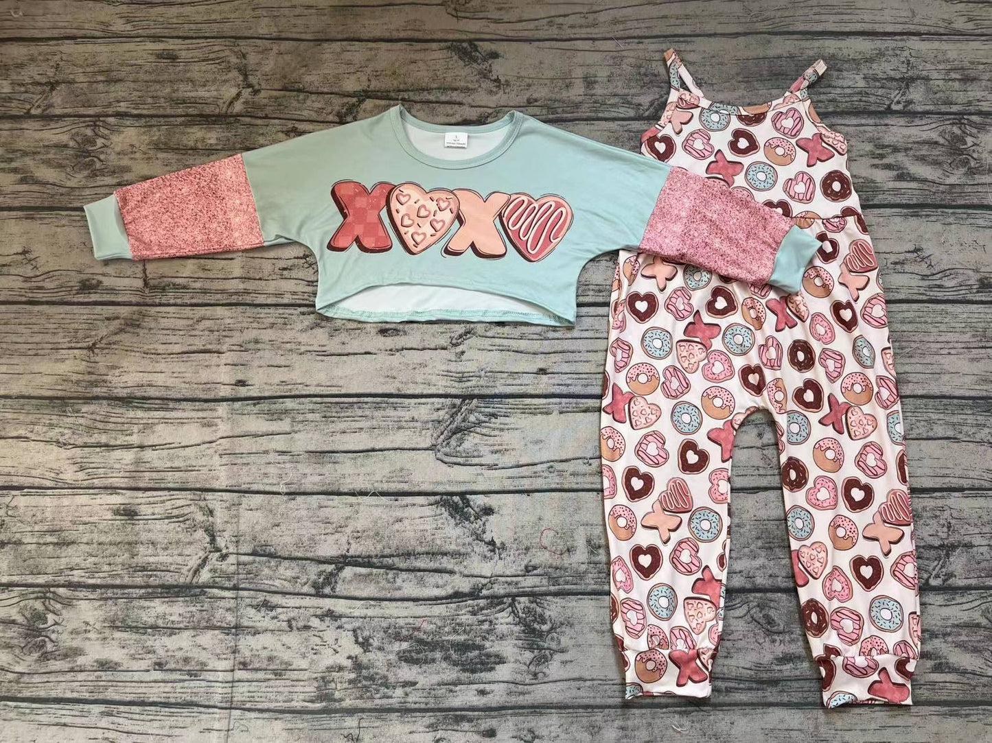 GLP0899 Valentine's day love overall Long Sleeve jumpsuit Girl outfit  20231030 RTS