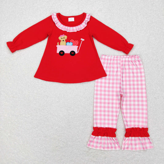 GLP0900 Embroidery  RTS love heart Dog GIRL outfit 202312