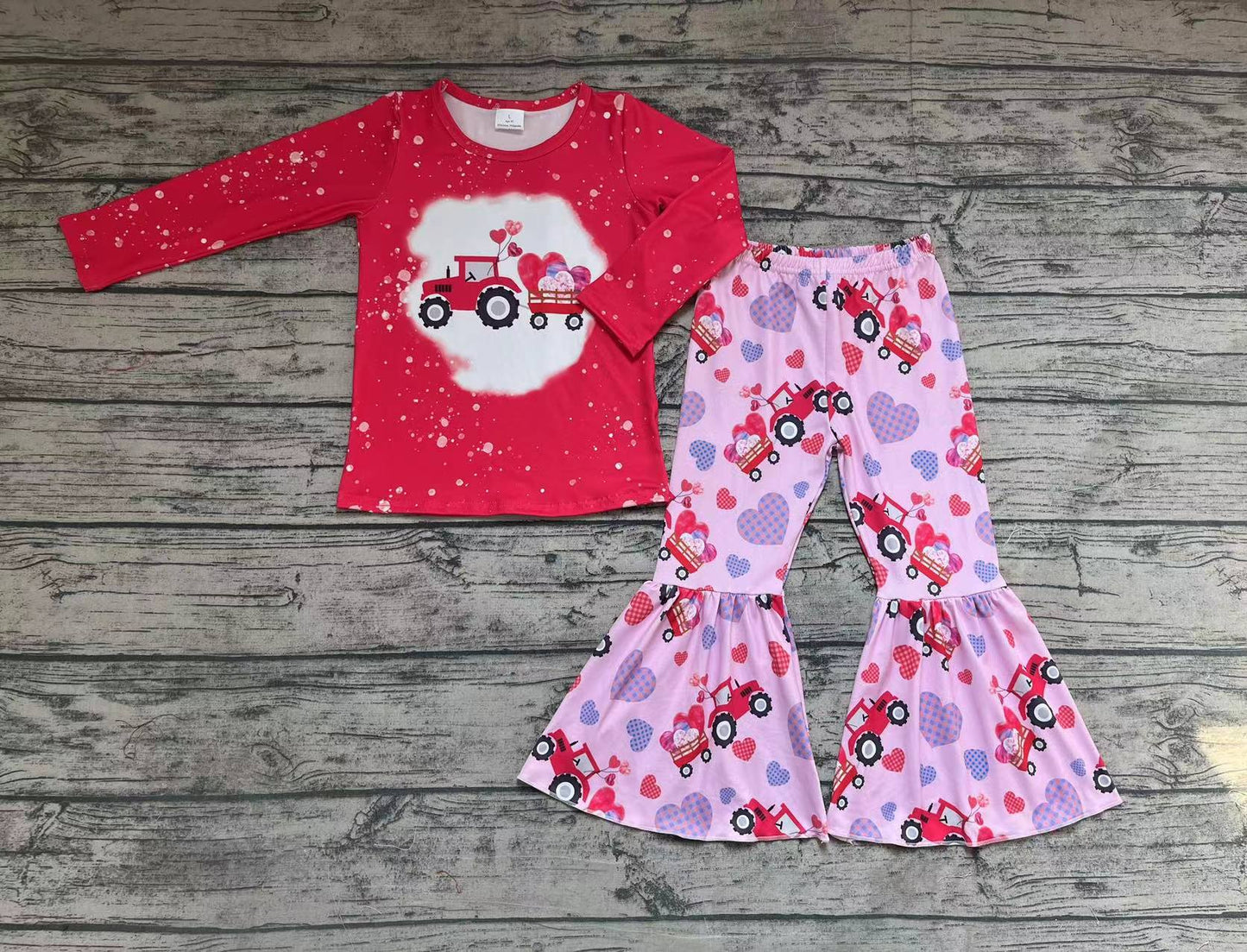 GLP0902 Valentine love car long sleeve girl outfit RTS 20231028