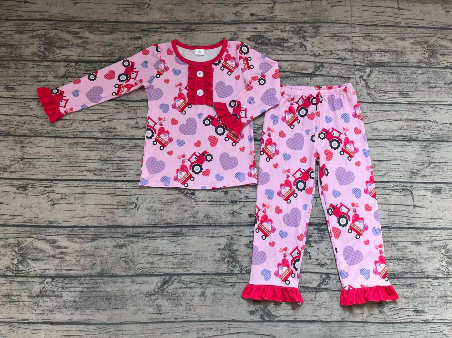 GLP0904 Valentine love car long sleeve girl pajamas outfit RTS 20231028