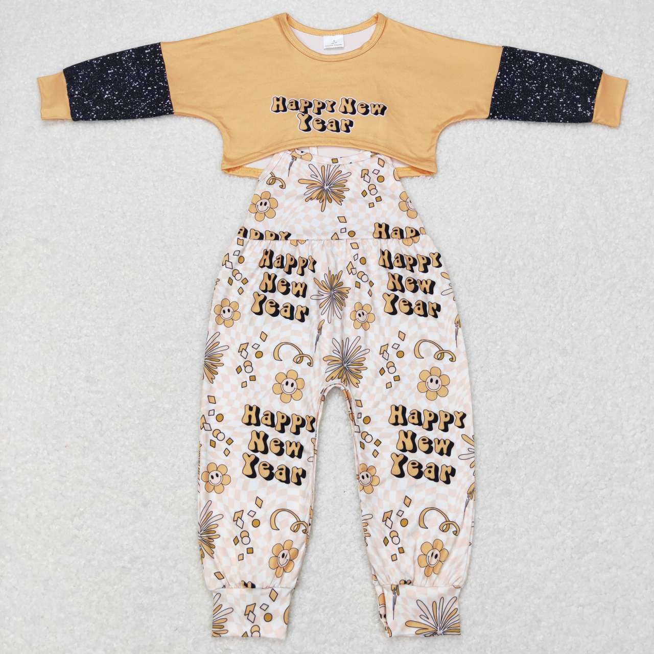 GLP0917 Happy new year overall Long Sleeve jumpsuit Girl outfit  20231018 RTS