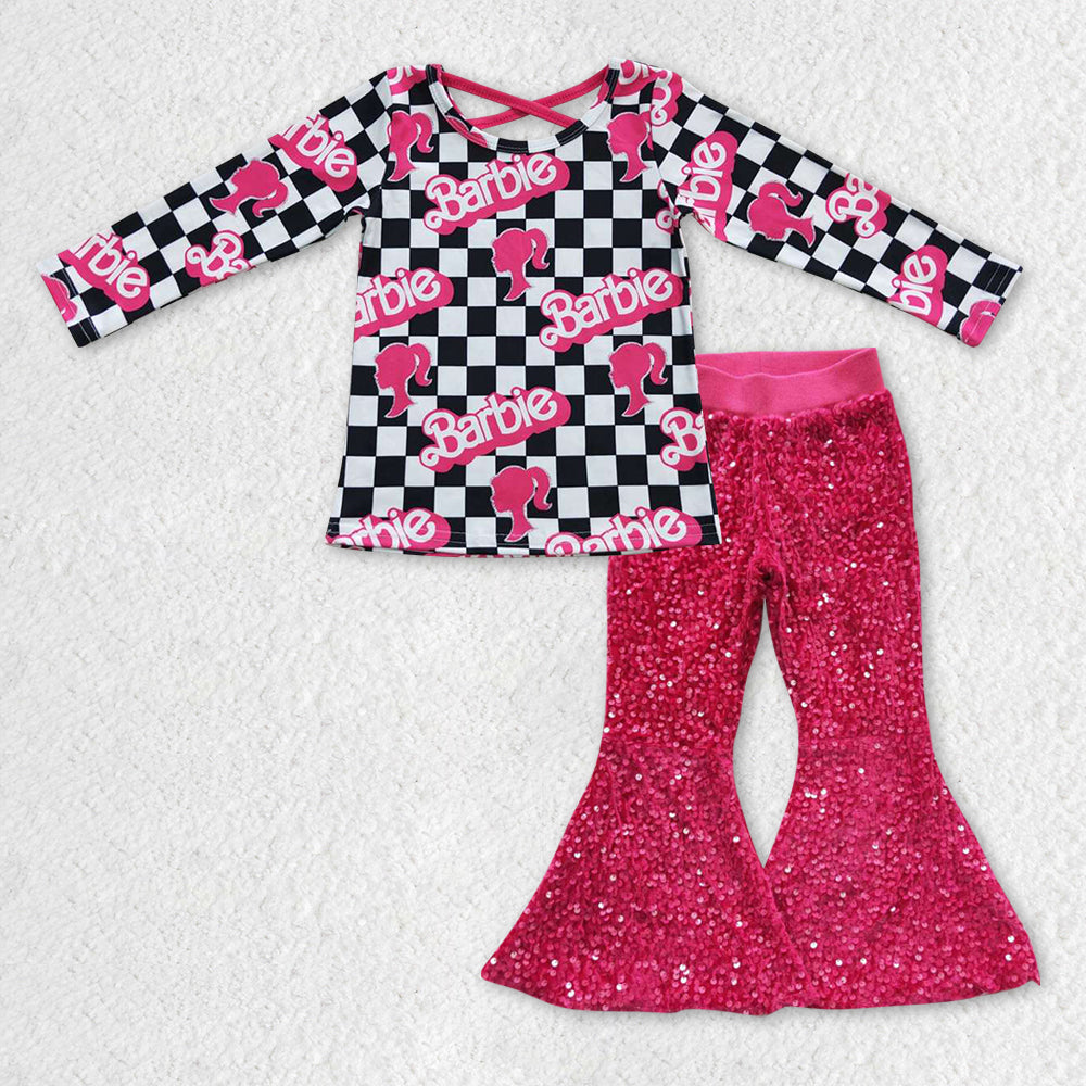 GLP0922组合 barbie RTS  pink long sleeve love sequin girl outfit 20231003 RTS