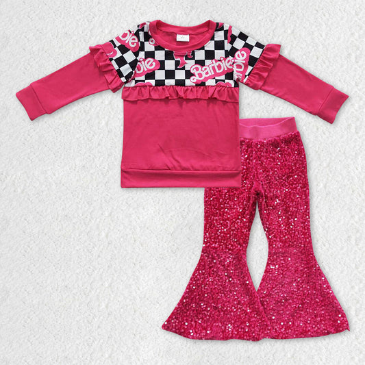 GLP0923组合 barbie RTS  pink long sleeve love sequin girl outfit 20231003 RTS