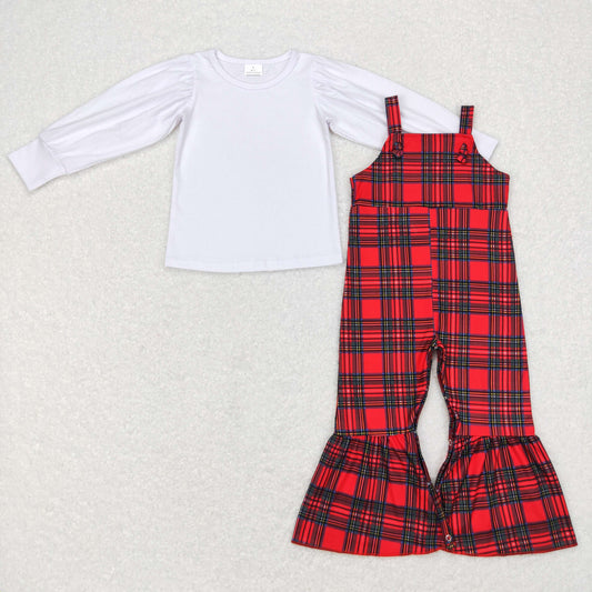 GLP0926组合 barbie RTS red plaid long sleeve overall girl outfit 20231104 RTS