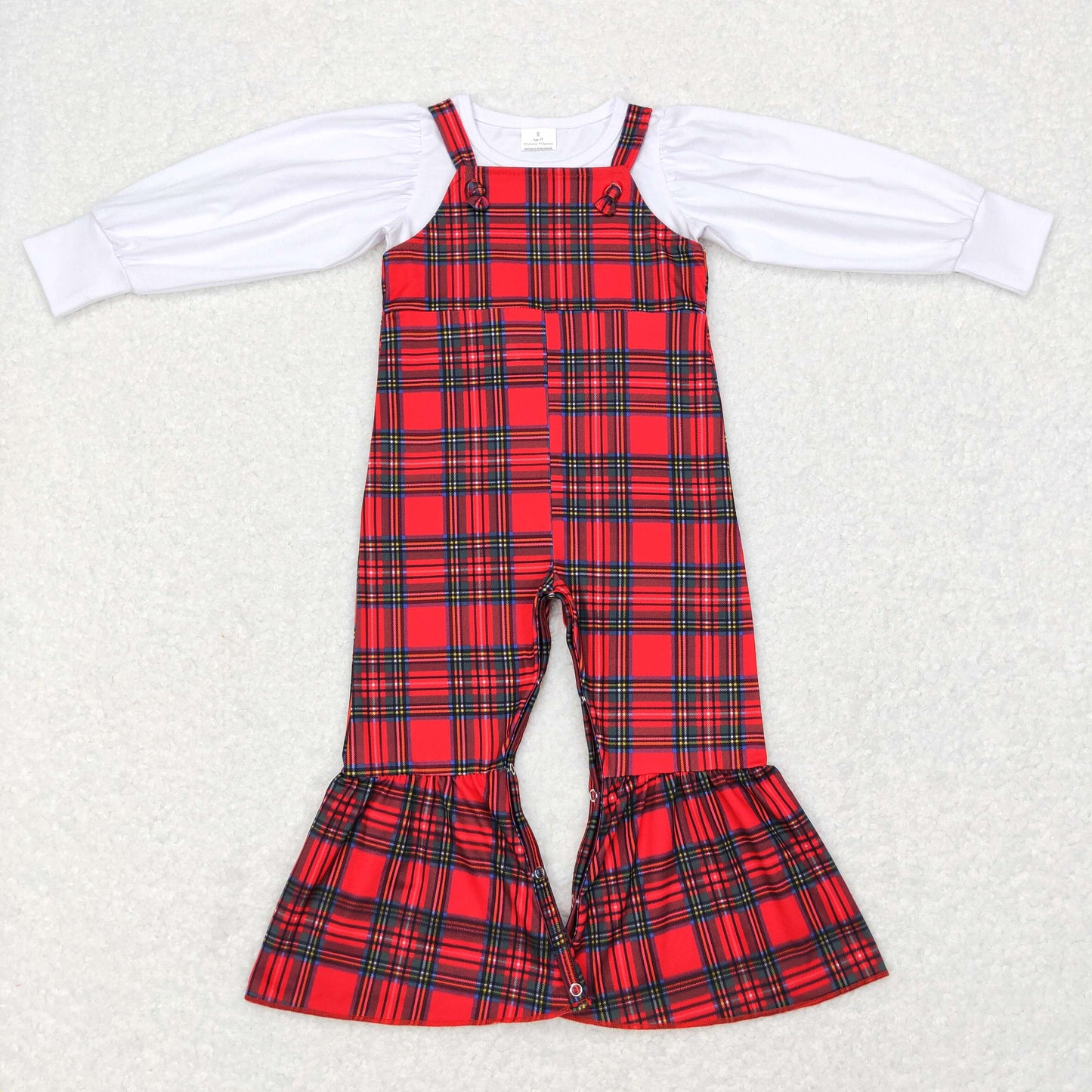 GLP0926组合 barbie RTS red plaid long sleeve overall girl outfit 20231104 RTS