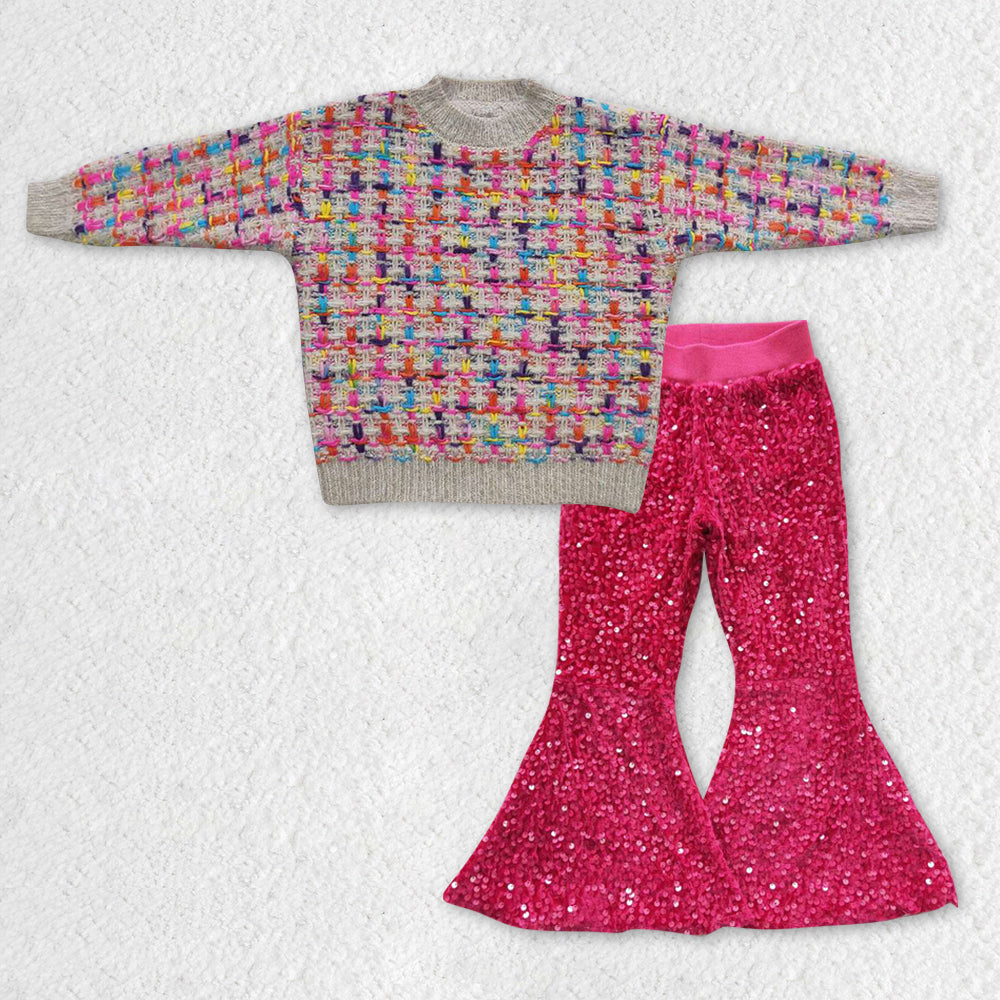 GLP0930组合 RTS long sleeve sweater sequin girl outfit 20231003