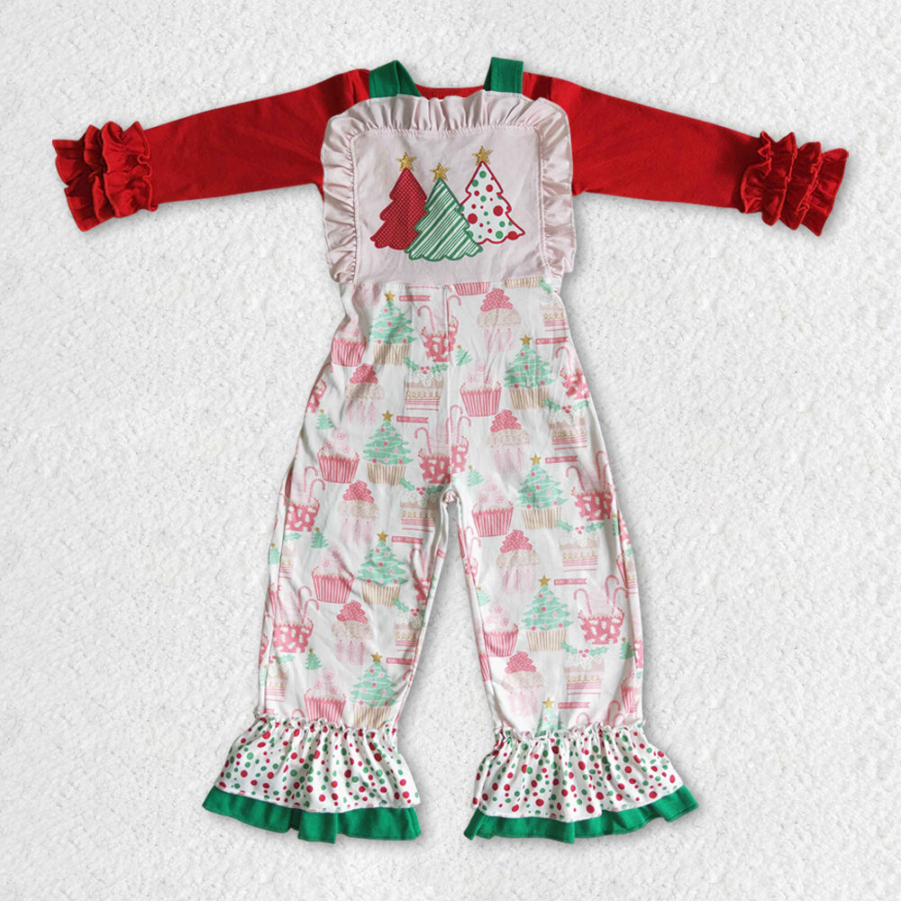 GLP0947组合 flower cake chirstimas santa overall Long Sleeve jumpsuit Girl outfit  RTS 20231005