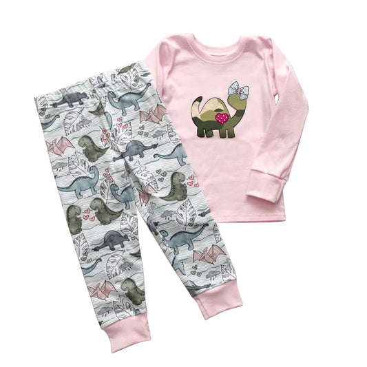 BLP0430 dinosaur animals short sleeve girl outfit preorder 20231102