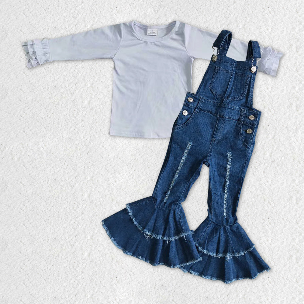 GLP1031组合 white long sleeves top suspender overall long sleeve girl OUTFIT RTS 20231106