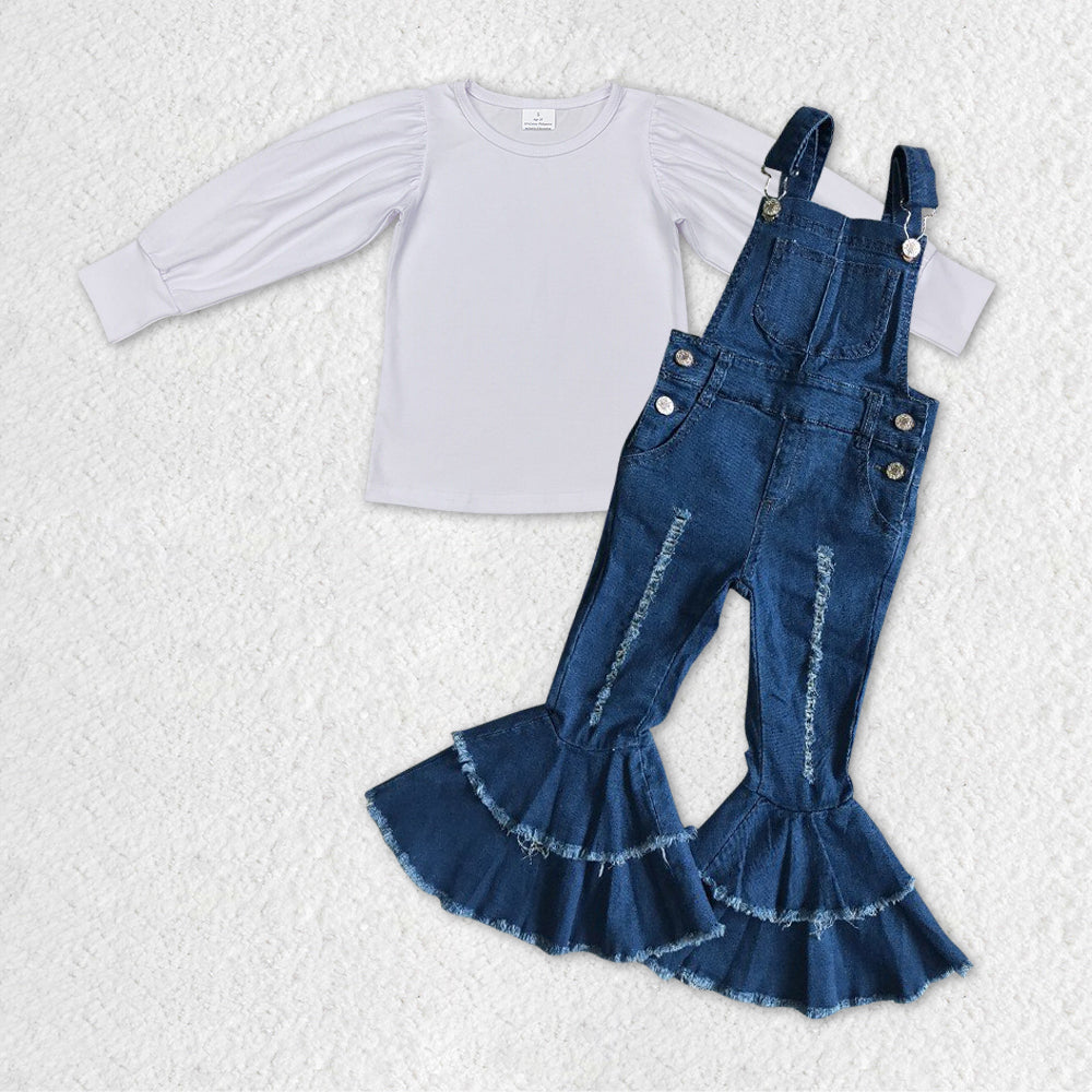 GLP1031组合 white long sleeves top suspender overall long sleeve girl OUTFIT RTS 20231106