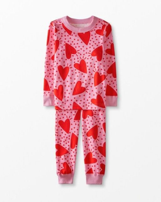 GLP1038 RTS valentine love long sleeve kids girl pajamas outfit 202312