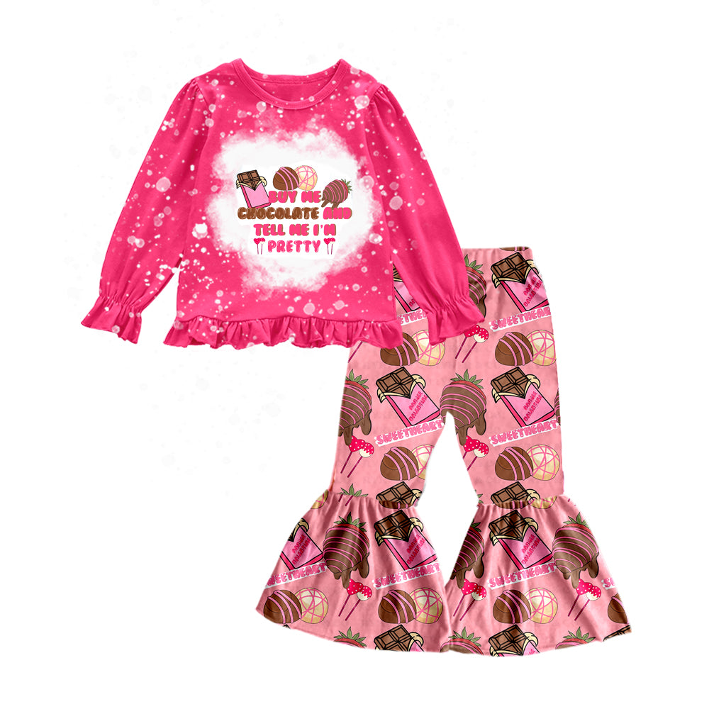 GLP1098 preorder valentines chocolate Love long sleeve girl pink outfit 202231130