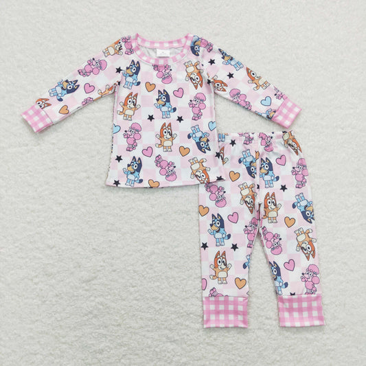 GLP1099 Valentine love bluey dog girl pajamas outfit RTS 202312