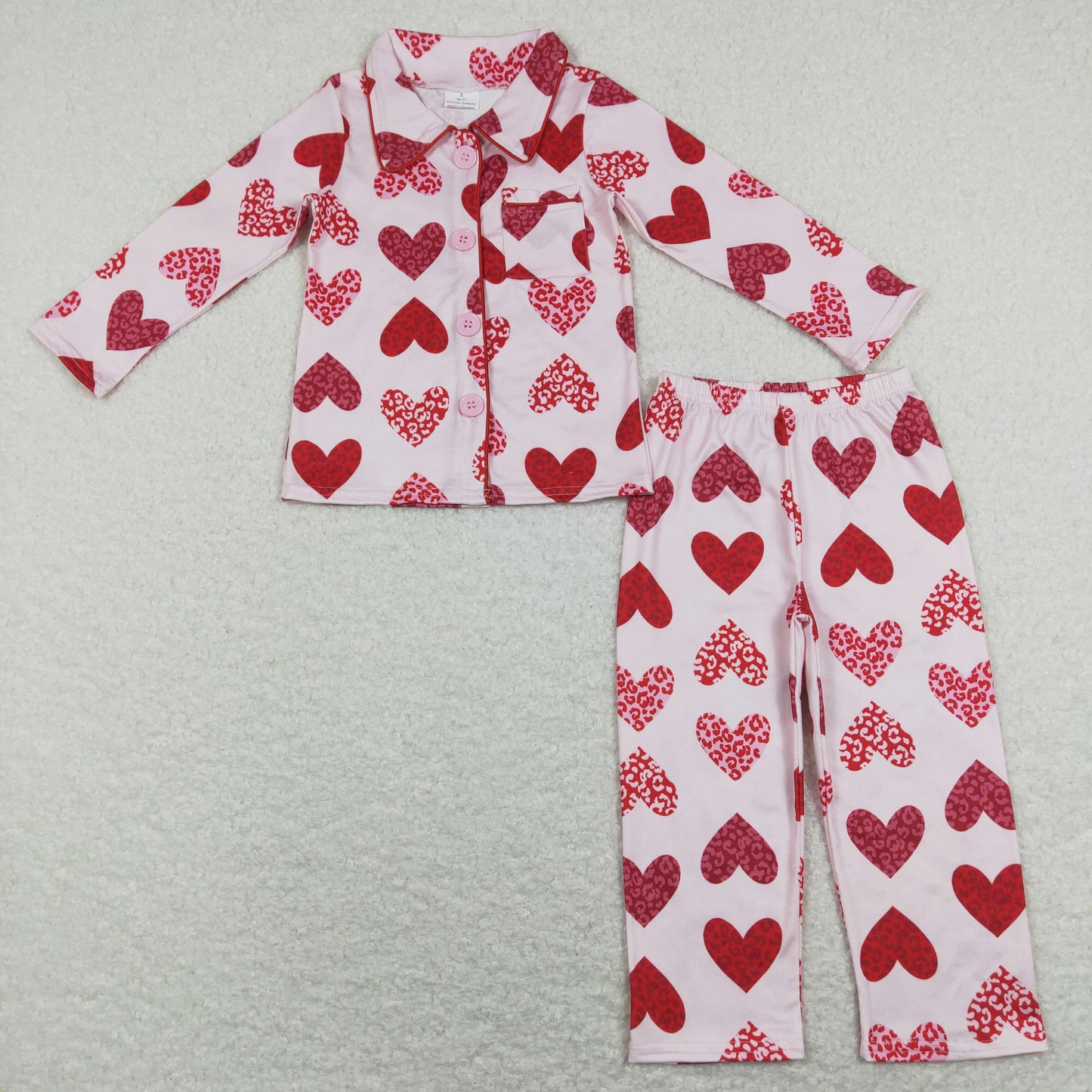 GLP1136 RTS pink love valentine girl pajamas outfit 202401