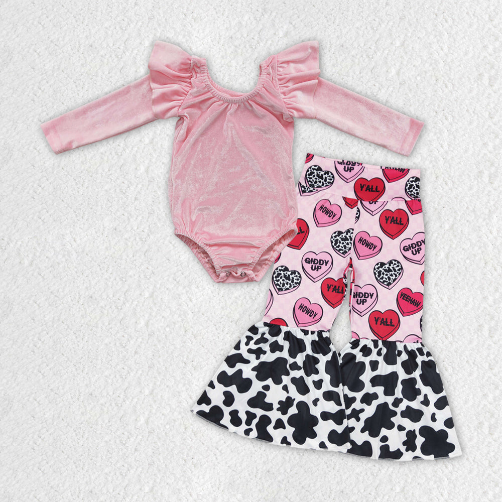 GLP1151 RTS velvet love Valentine girl romper outfit 202401