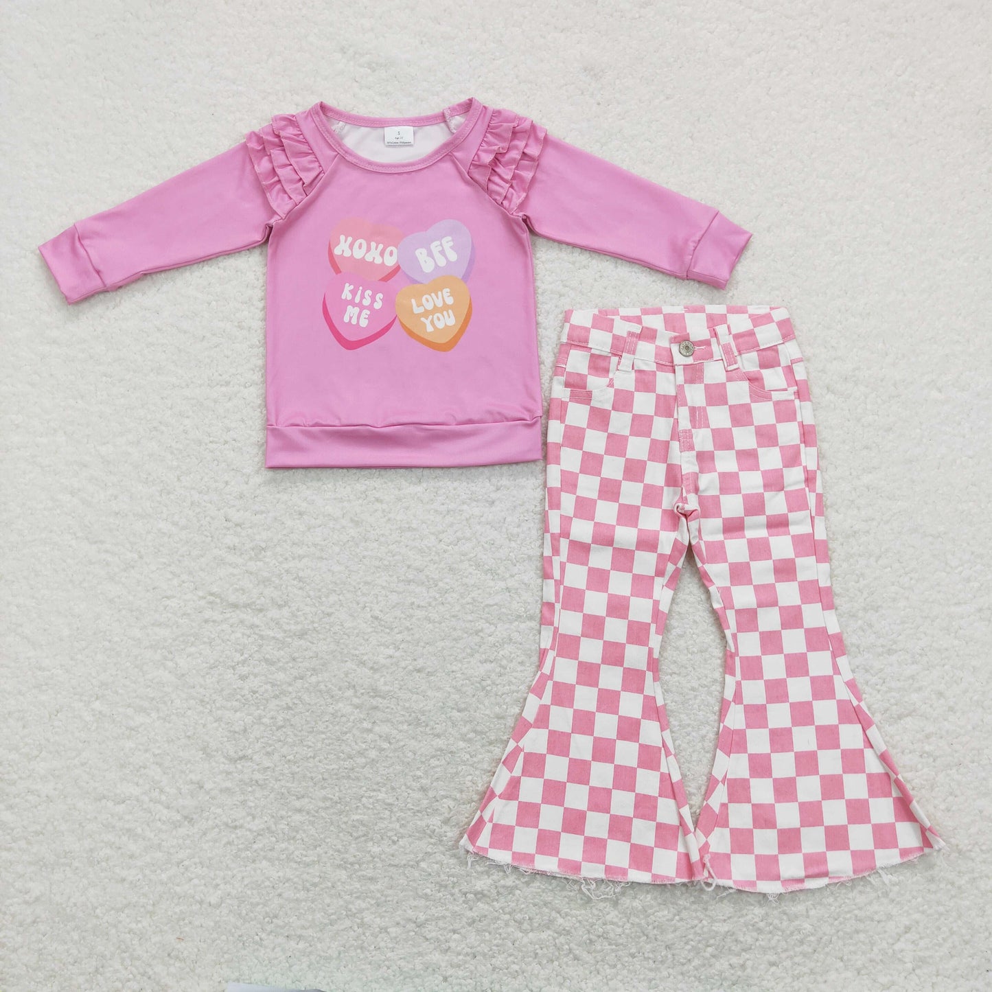 GLP1167组合 long sleeve pink valentine denim girl jeans outfit RTS 202402
