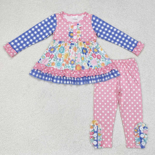 GLP1196 flower ruffle girl  outfit 202407 RTS