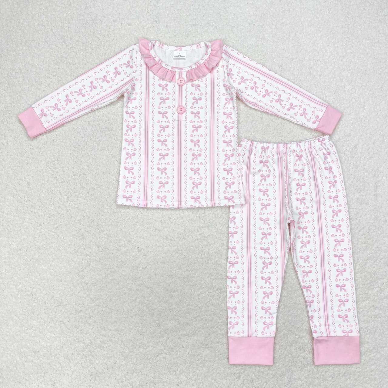 GLP1212  Christmas bow girl pajamas outfit 202406 RTS