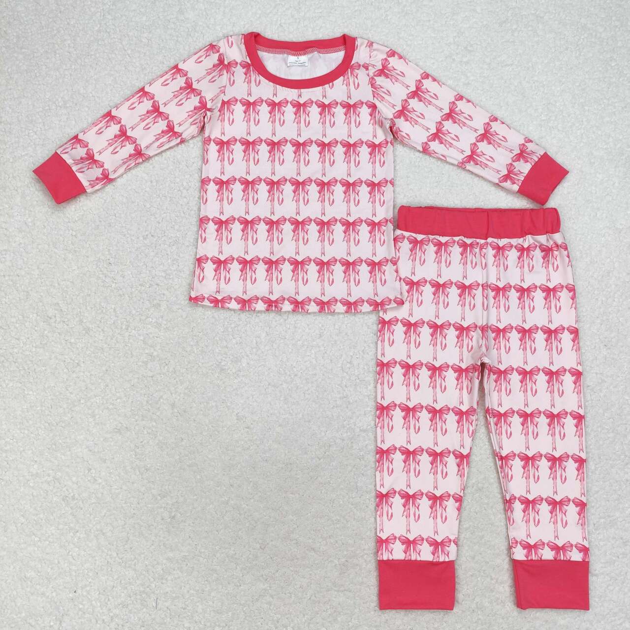 GLP1214 western bow girl pink pajamas outfit 202407 RTS