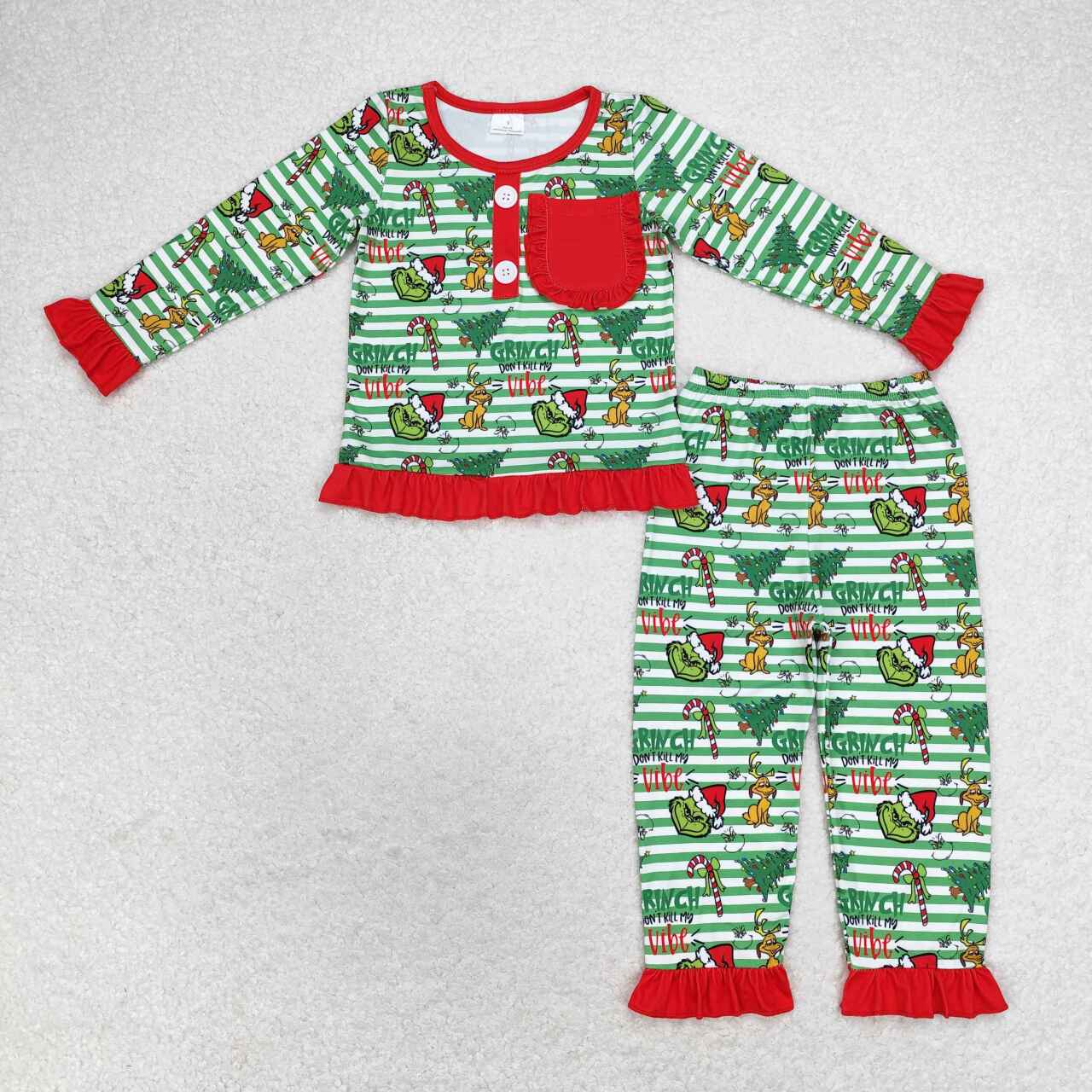 GLP1228 Christmas grinch girl outfit pajamas  202407 RTS Sibling