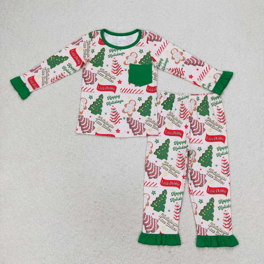 GLP1229  BAMBOO Christmas tree cake  girl outfit pajamas 202408 RTS