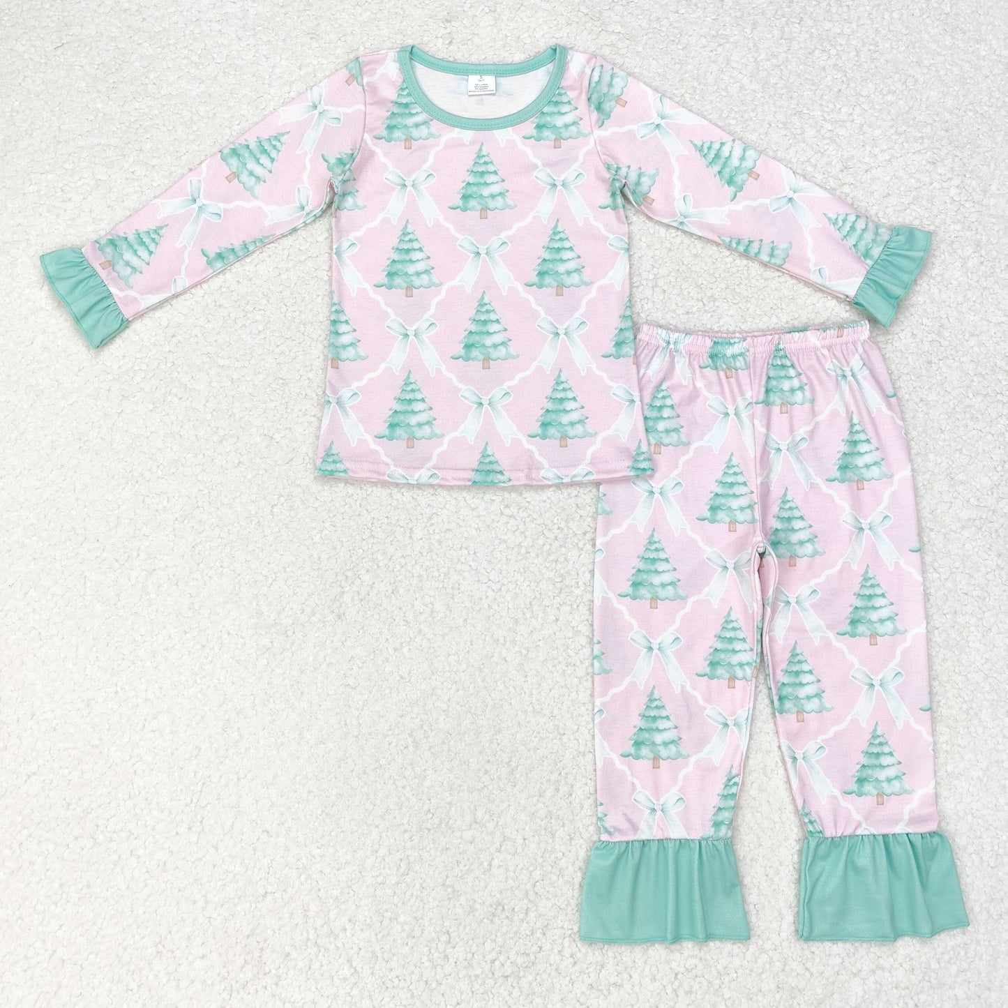 GLP1242 Christmas tree girl pajamas outfit bamboo 202407 sibling RTS