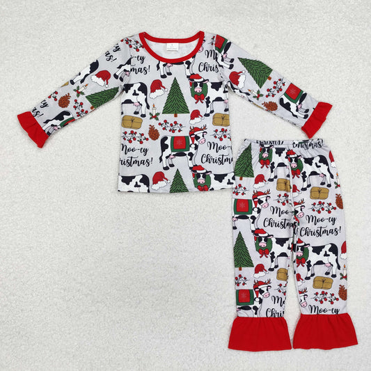 GLP1243 Christmas tree cow girl pajamas outfit preorder 202410 RTS  sibling