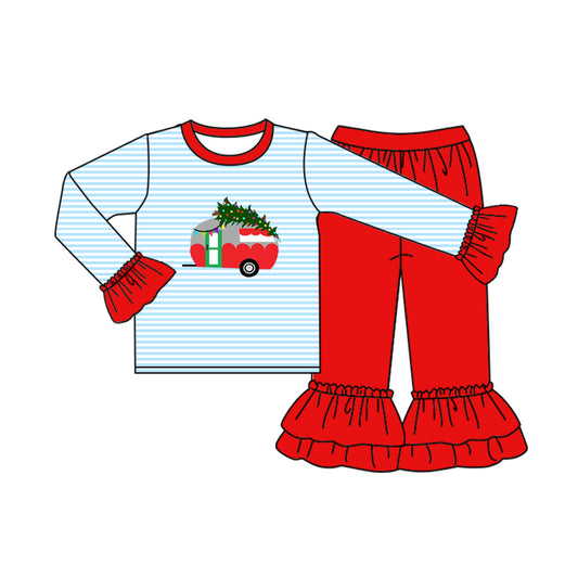 GLP1251 Christmas truck tree girl pajamas outfit preorder 202405