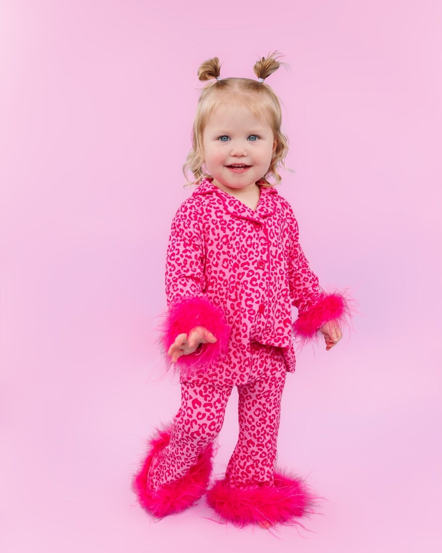 GLP1257 fluffy fur plush leopard pink girl outfit 202408 RTS