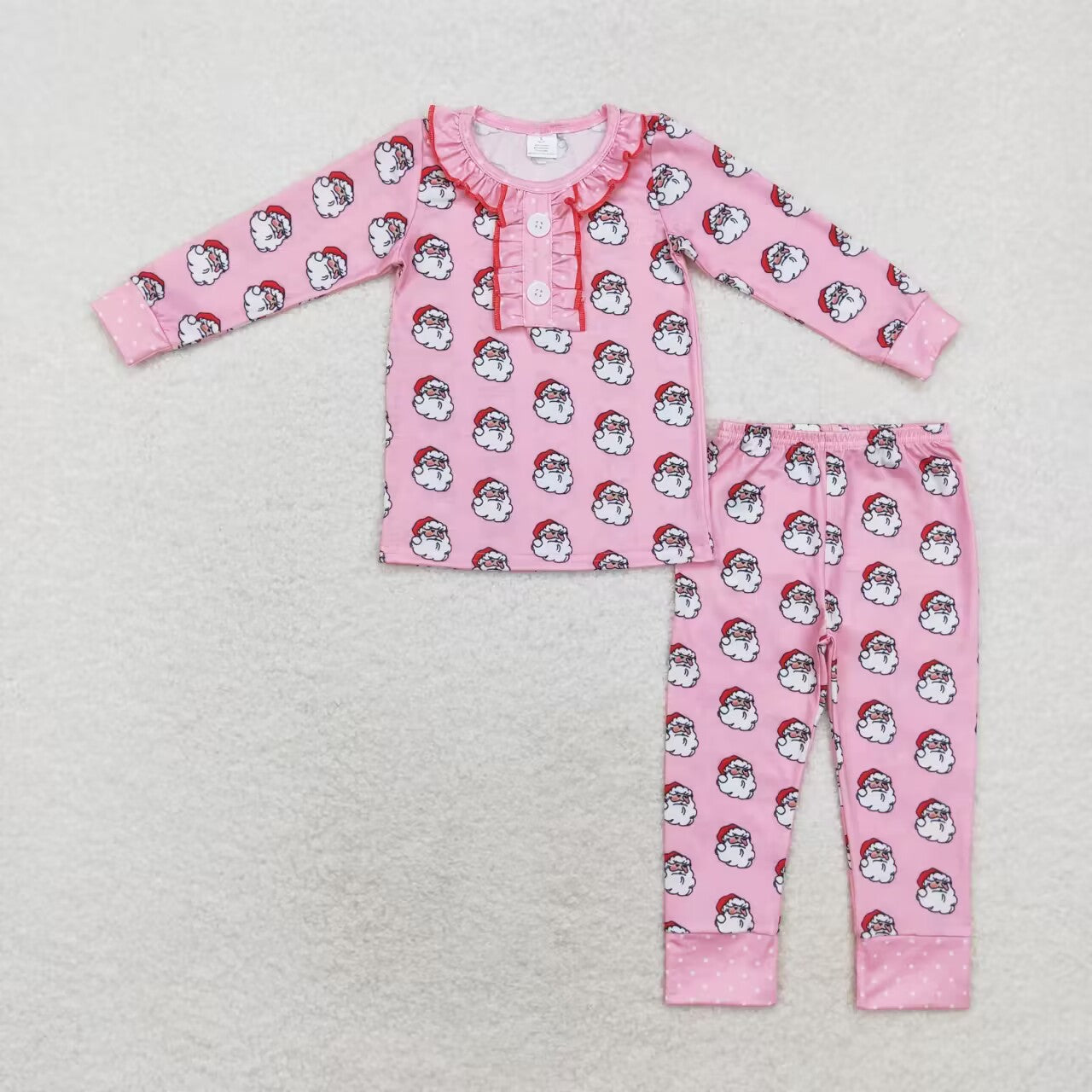 GLP1269 BAMBOO Christmas santa pajamas girl outfit  202408