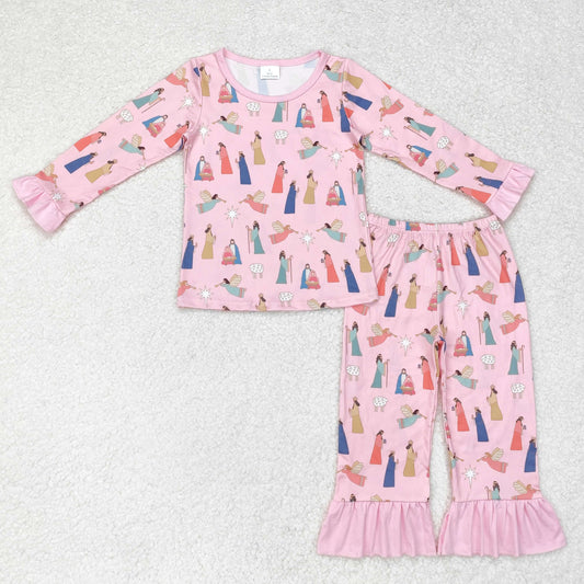 GLP1278  thanksgiving Jesus pajamas girl outfit r 202407 RTS