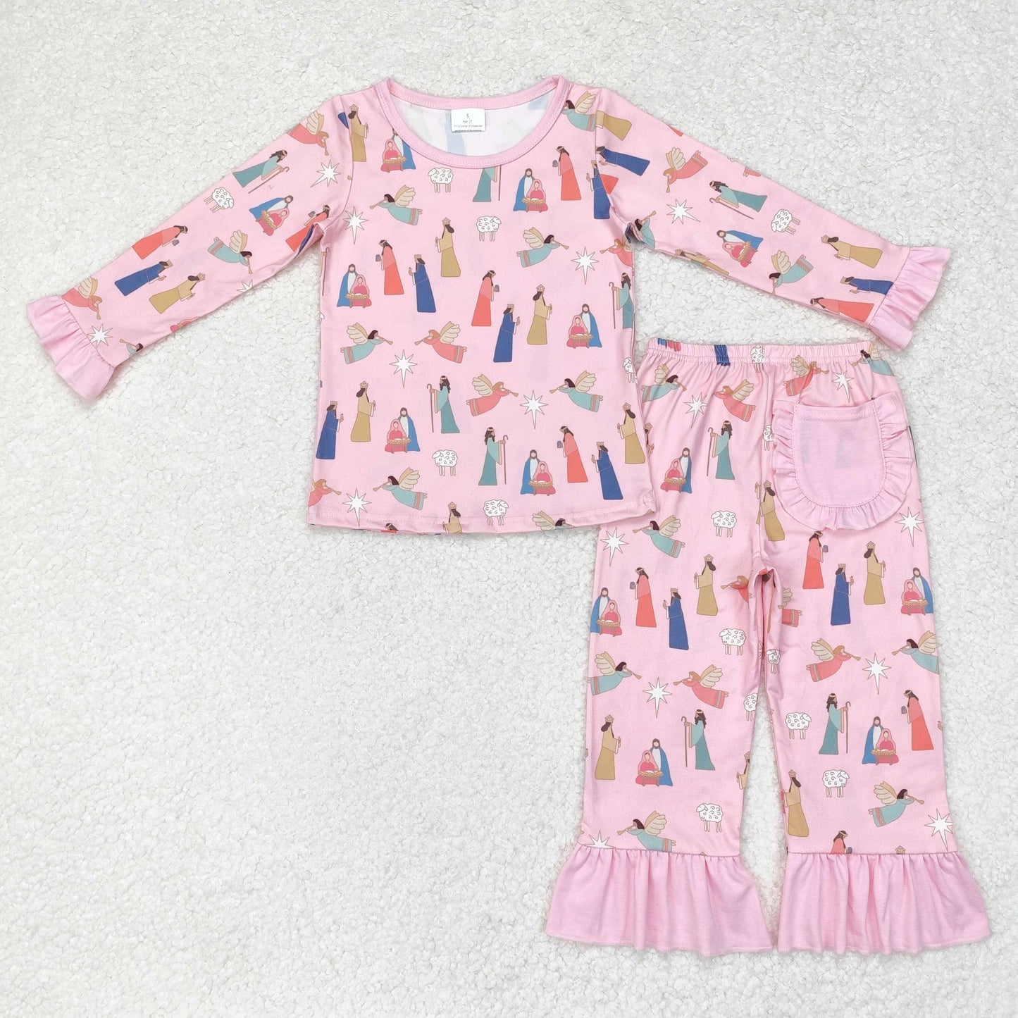 GLP1278  thanksgiving Jesus pajamas girl outfit r 202407 RTS