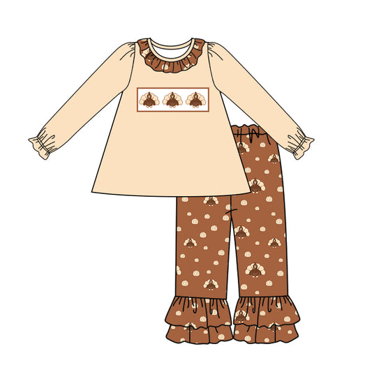 GLP1312  turkey pumpkin girl outfit preorder 202405 sibling