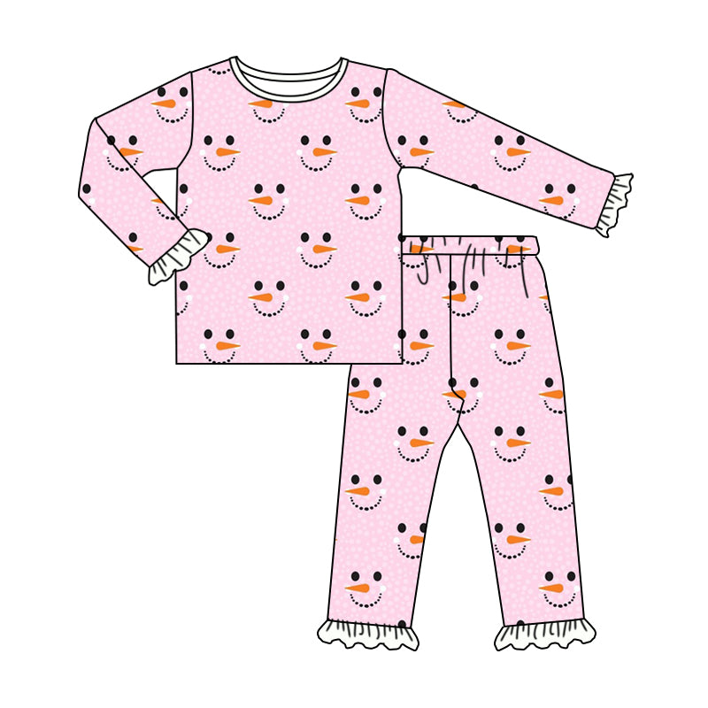 CUSTOM MOQ3  GLP1313 snowmen girl pajamas outfit  202405 sibling