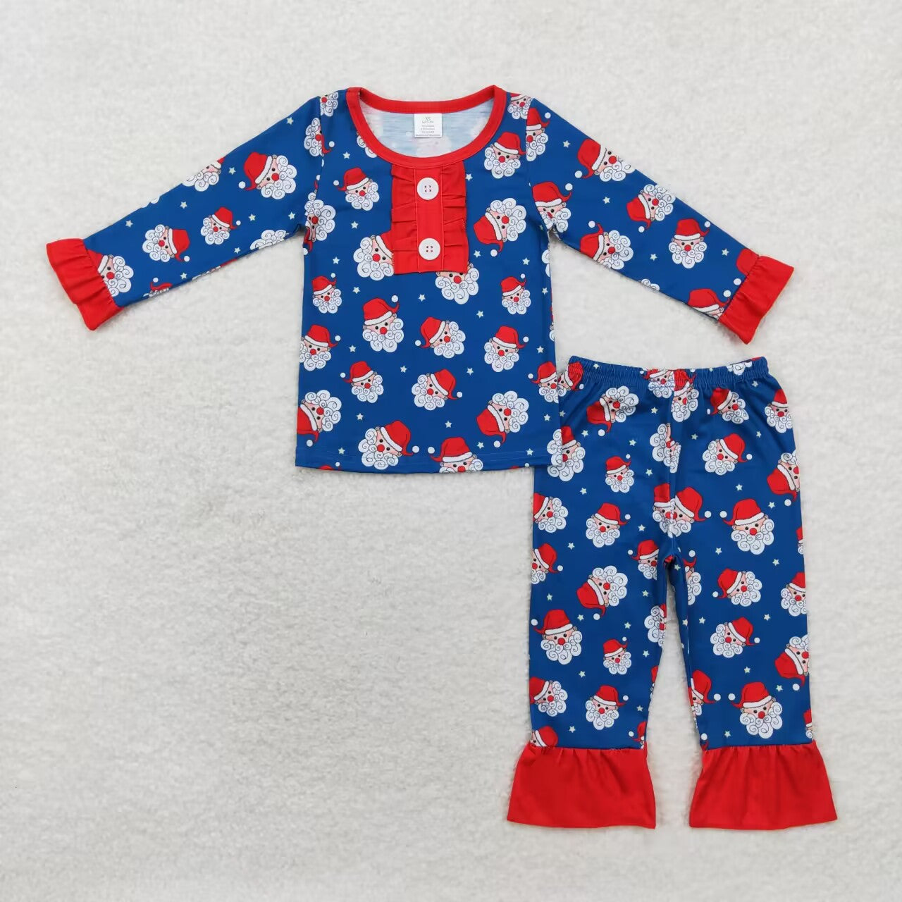 Bamboo Christmas santa  GLP1324  girl pajamas outfit 202407 sibling