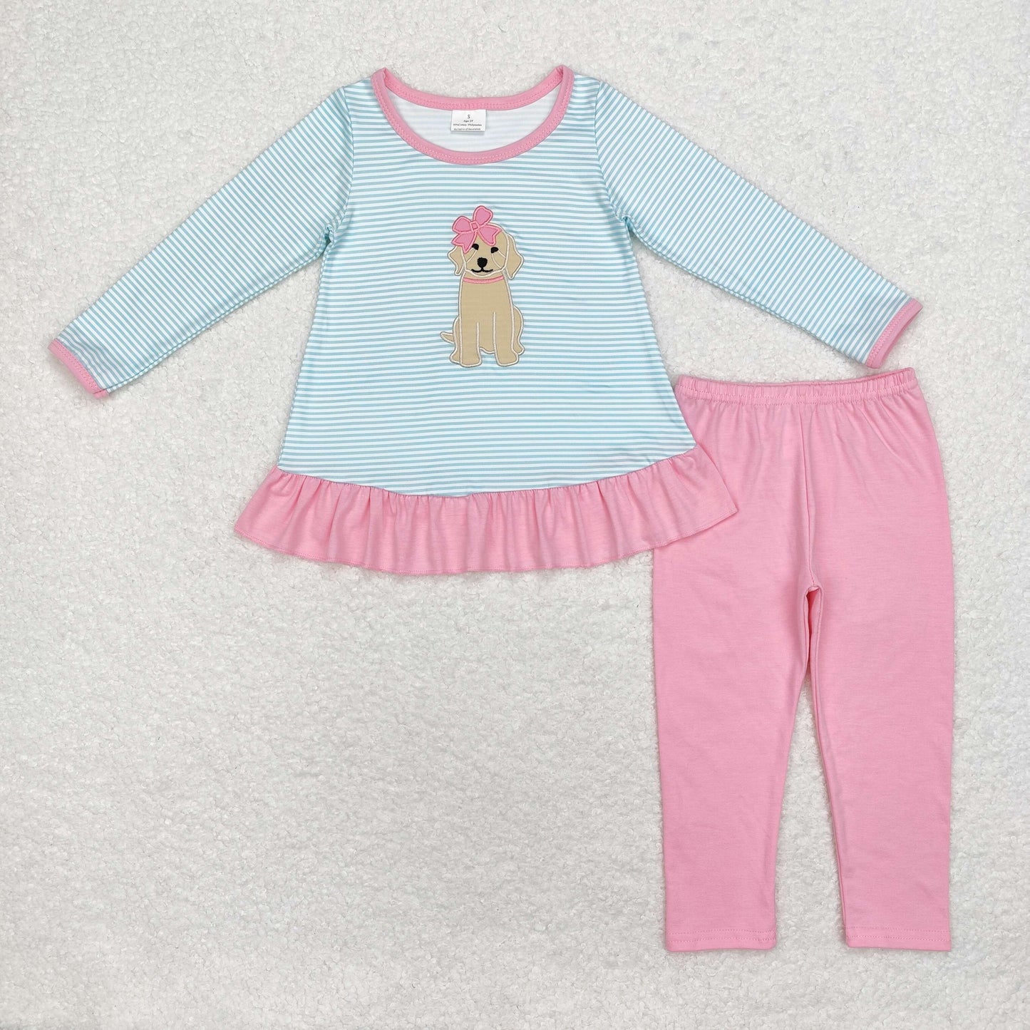 GLP1376 dog embroidery girl pajamas outfit  202408 RTS