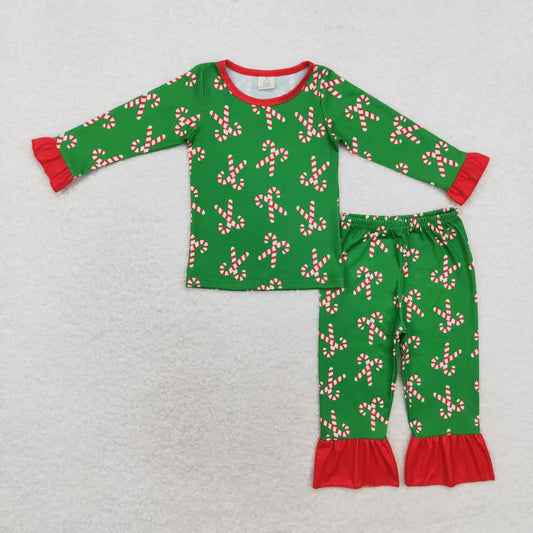 GLP1387 BAMBOO Christmas printing girl outfit  202408 RTS