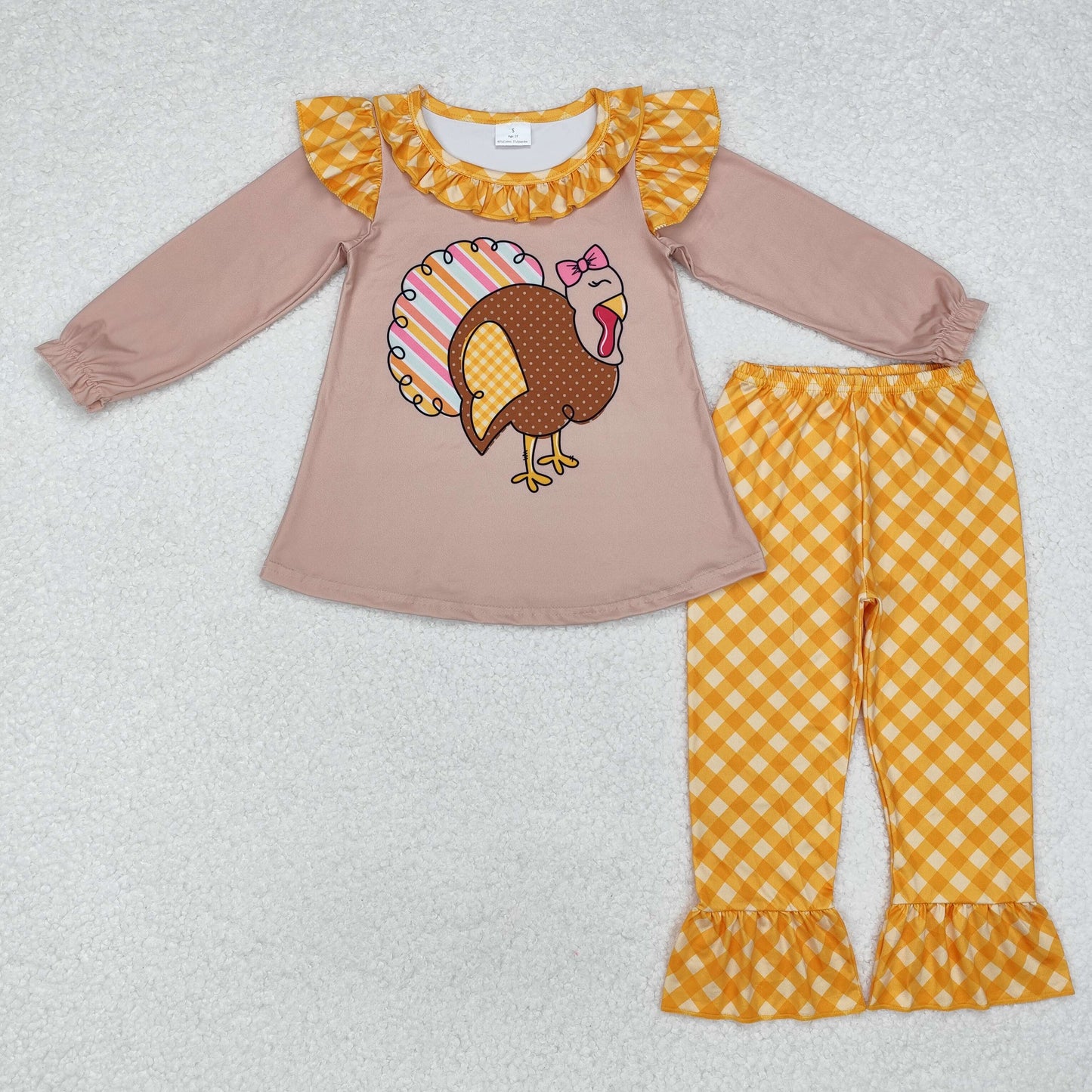 GLP1410 turkey thanksgiving printing girl outfit 202410 RTS