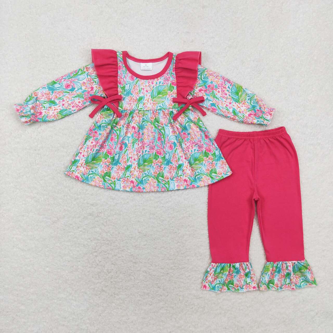 GLP1430 flower printing girl dress outfit  202408 RTS