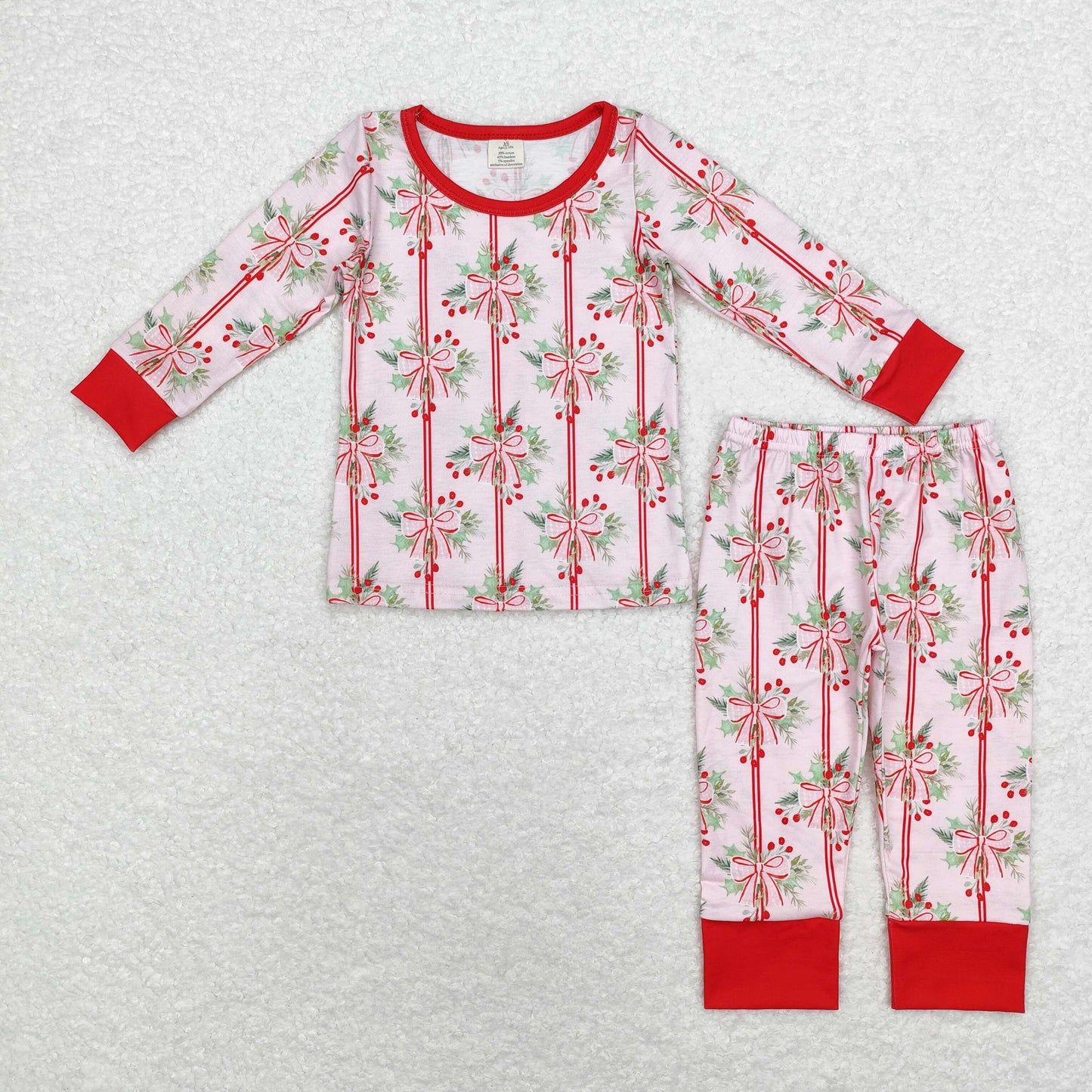 BAMBOO GLP1476 bow Christmas girl pajamas outfit preorder 202408 SIBLING