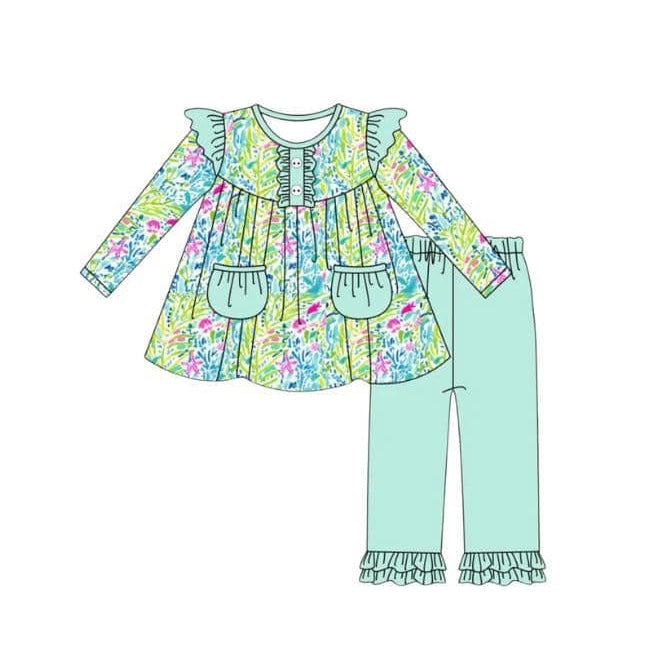 flower sea grass green sibling GLP1494 girl outfit  202407 preorder