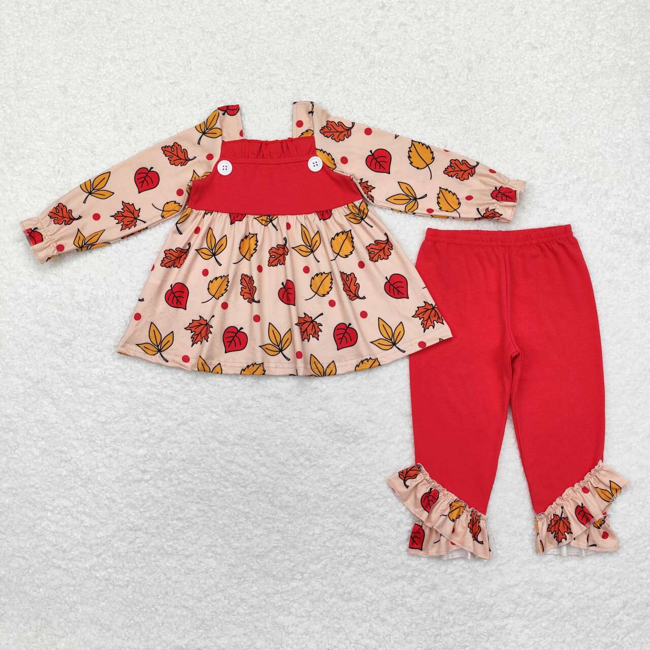 maple leaf sibling GLP1503 long sleeve fall winter leaves girl outfit 202408 RTS